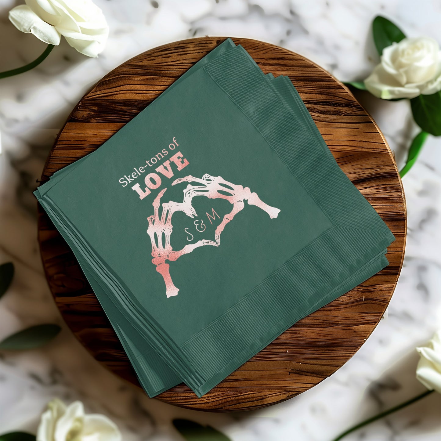 Skeletons of Love Personalized Napkins product