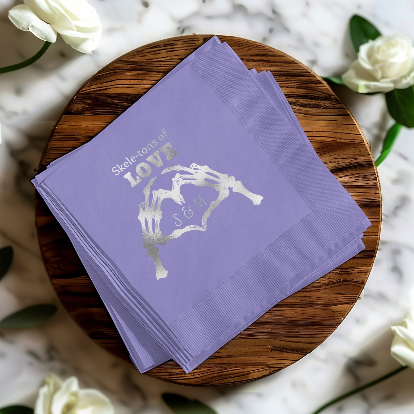 Skeletons of Love S&M Printed Text Napkin product