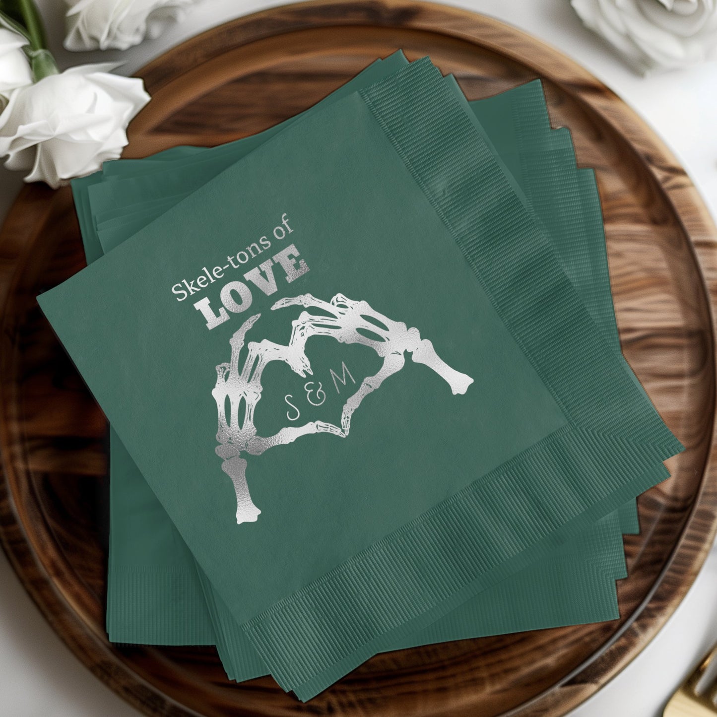 Skeletons of Love Personalized Napkins product type