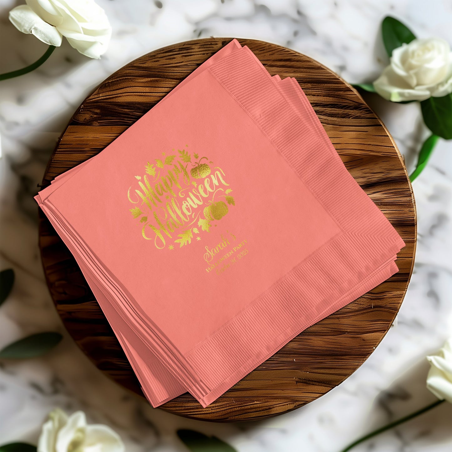 Happy Halloween Pink Custom Napkins product type
