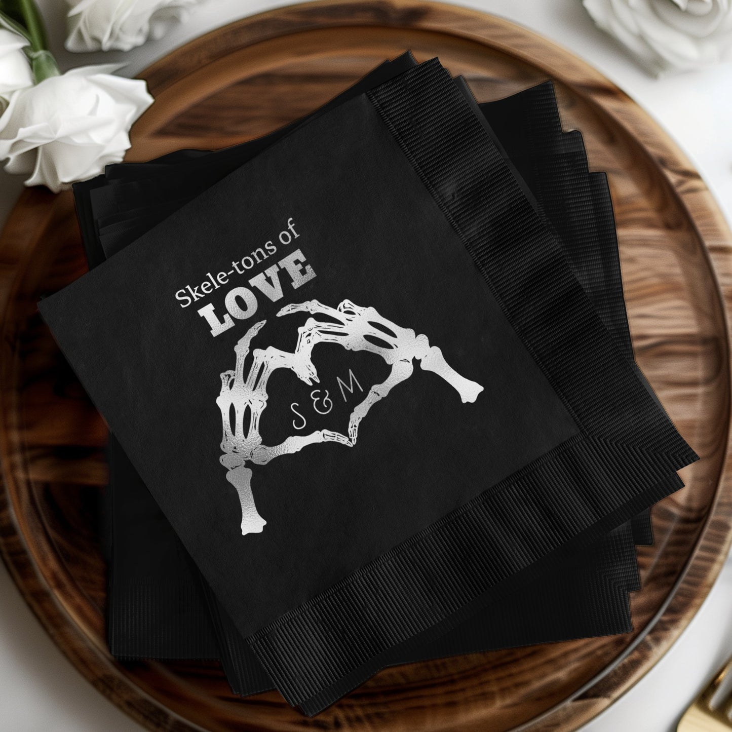 Skeletons of Love Personalized Napkin product type