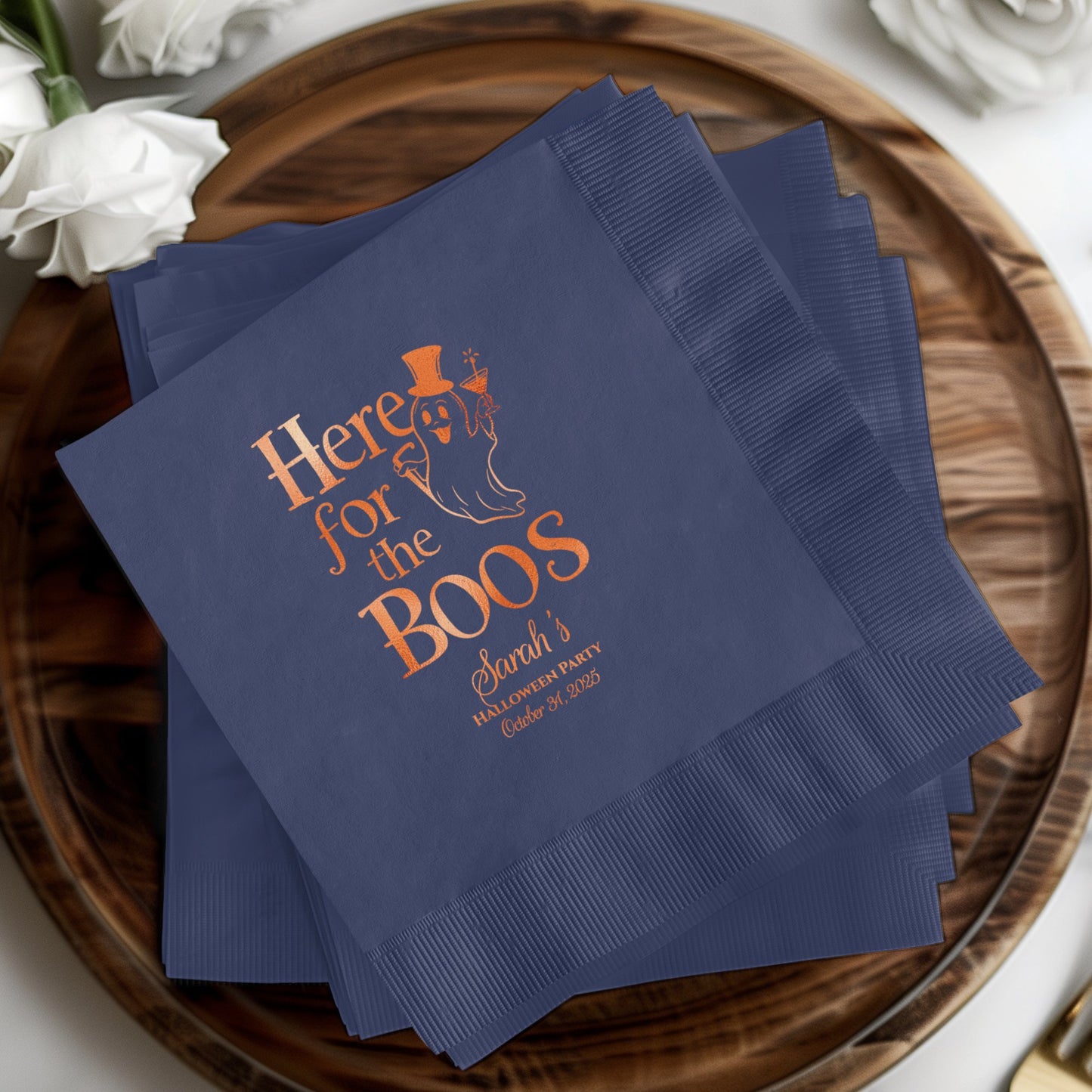 Here for the Boos Halloween Party Navy Blue product