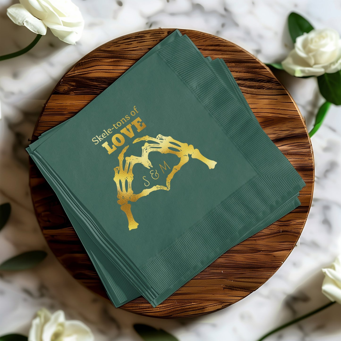Skeletons of Love Personalized Napkin product