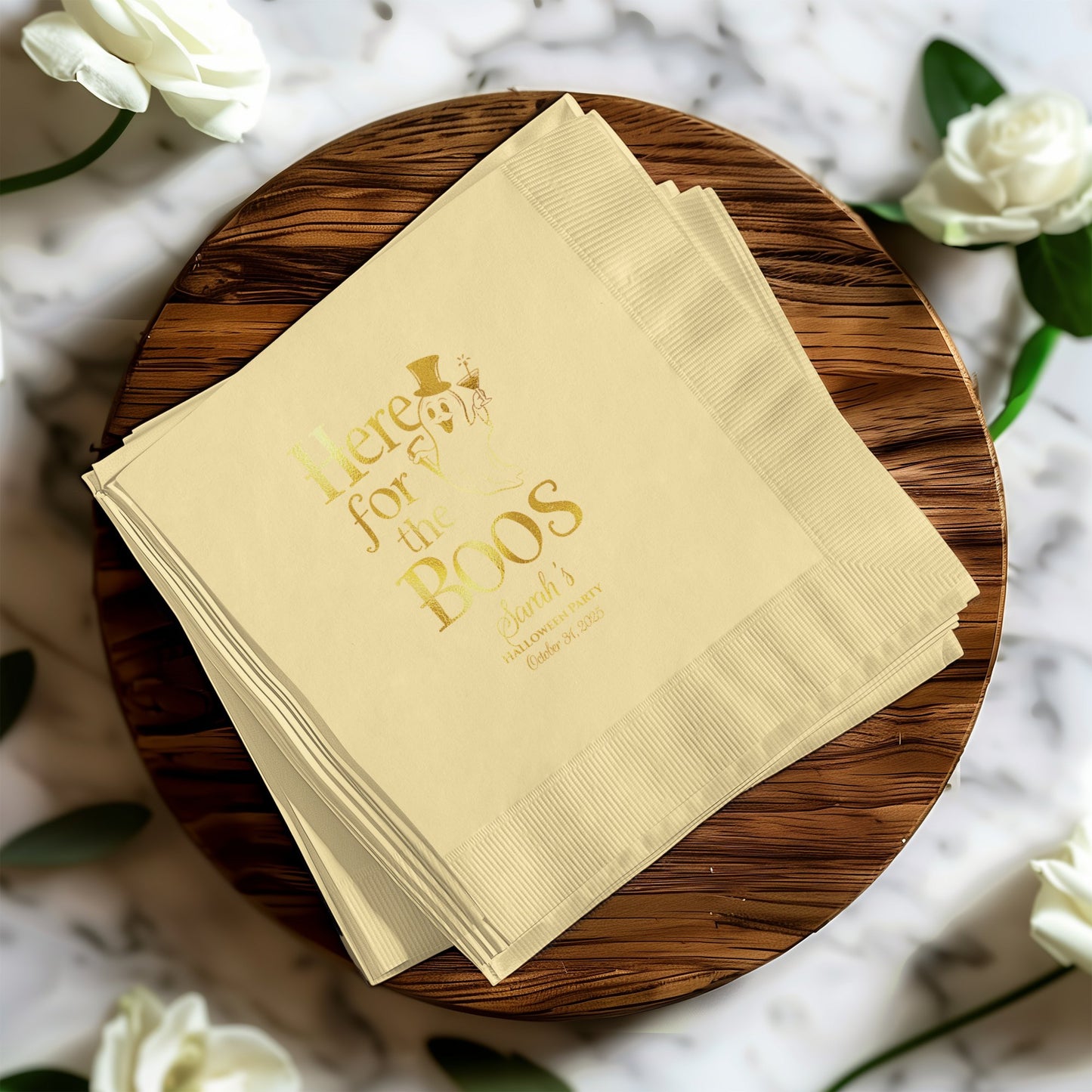 Here for the Boos Custom Halloween Party Napkins product type