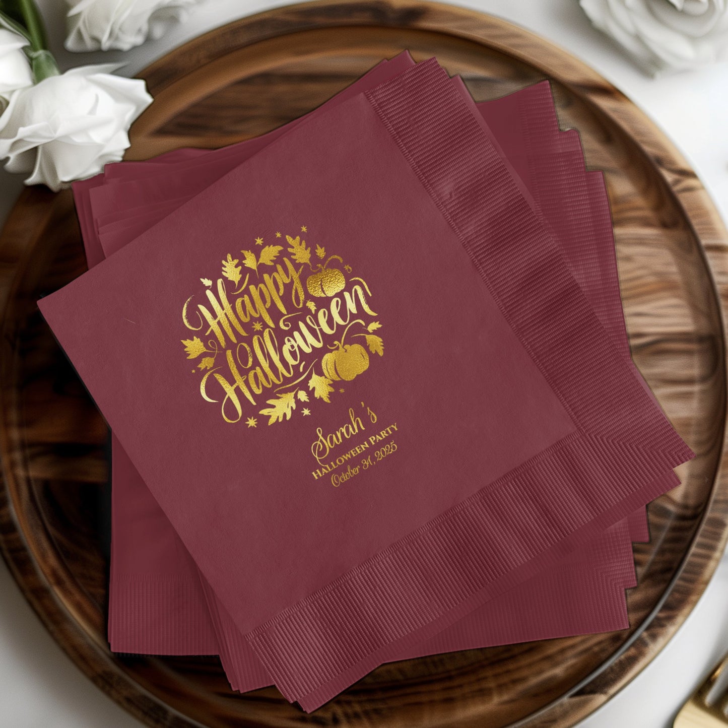 Personalized Happy Halloween Custom Party Napkin product type