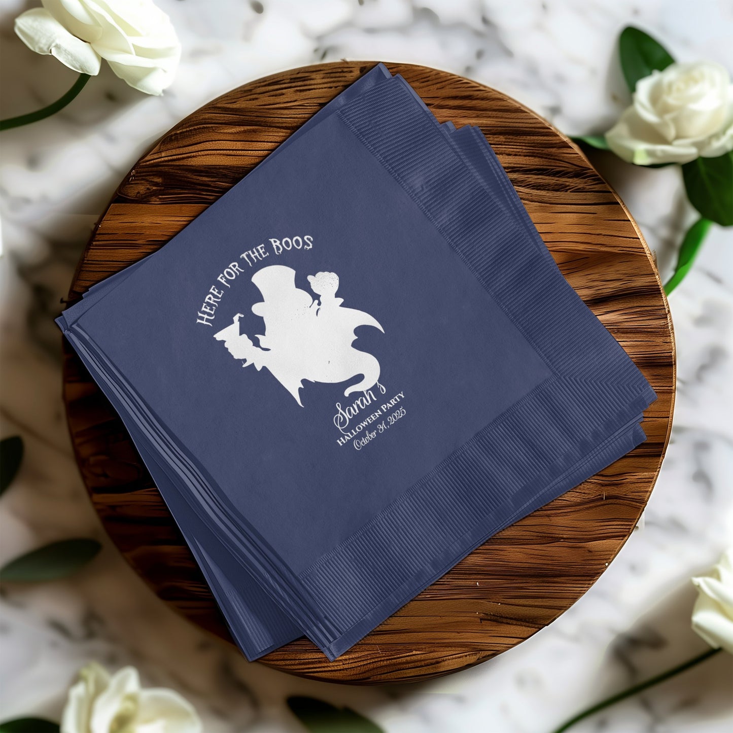 Here for The Boos Custom Halloween Party Napkin product