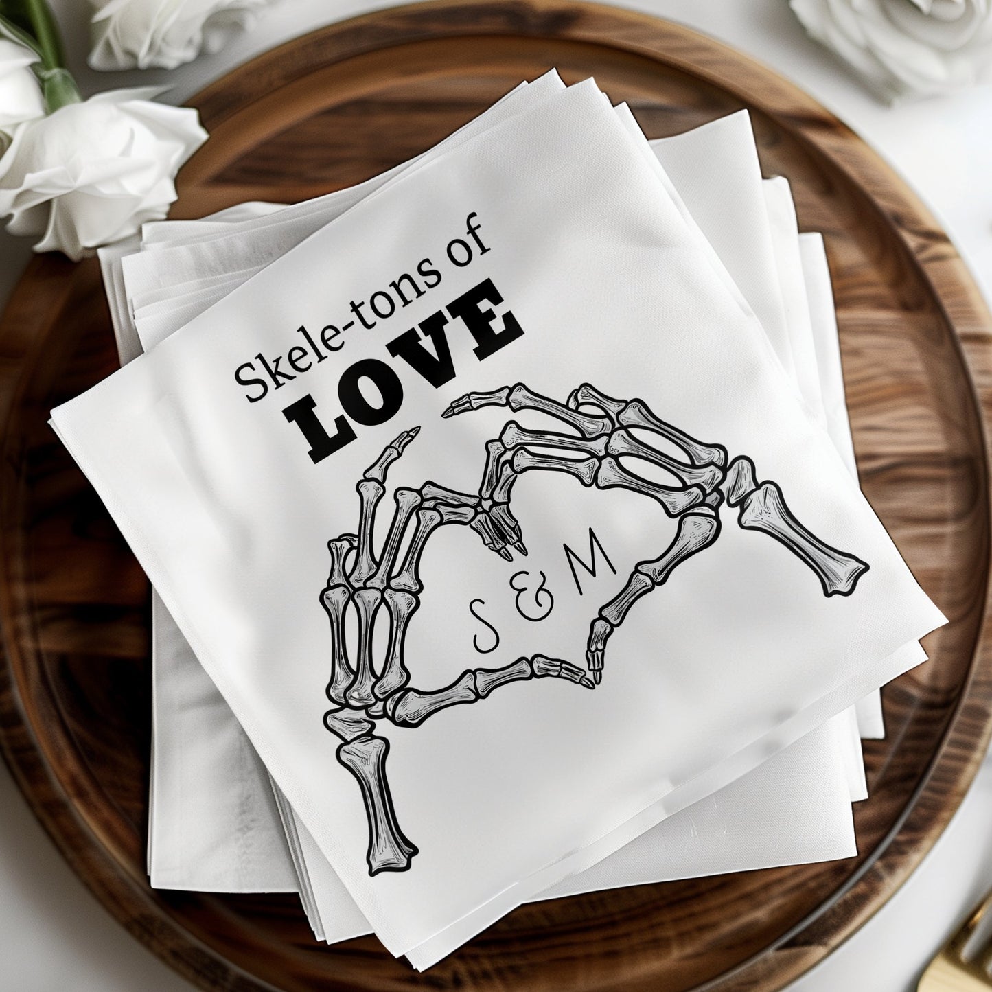 Skele-tons of Love Unique Skeleton Wedding Napkin product