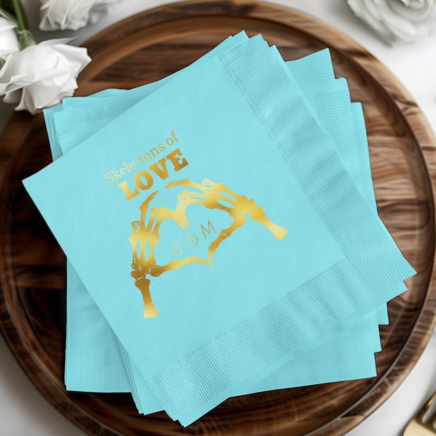 Skeletal Design Love Skeleton Hand Printed Napkins product