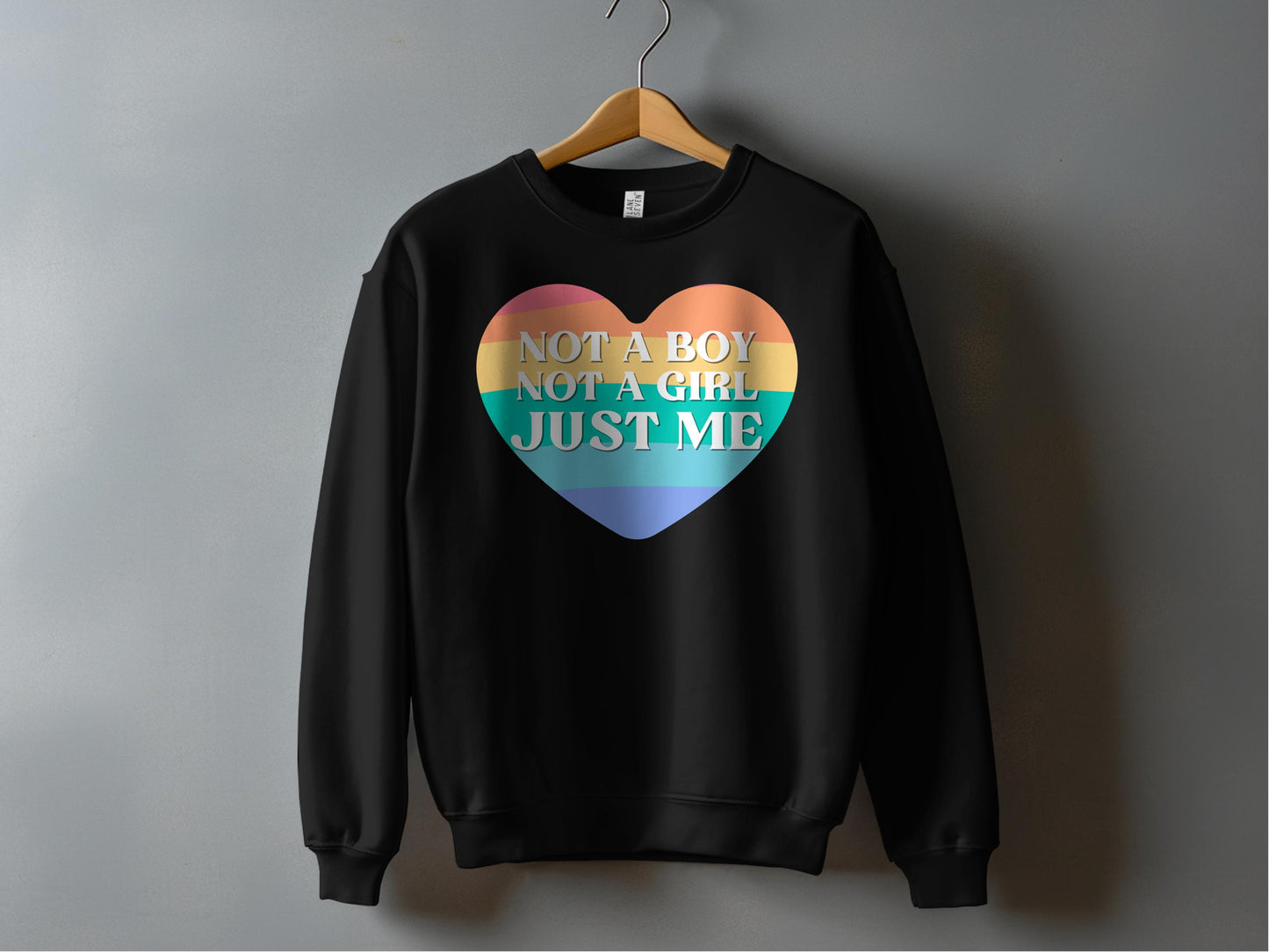 Not A Boy Not A Girl Just Me Heart Sweatshirt product