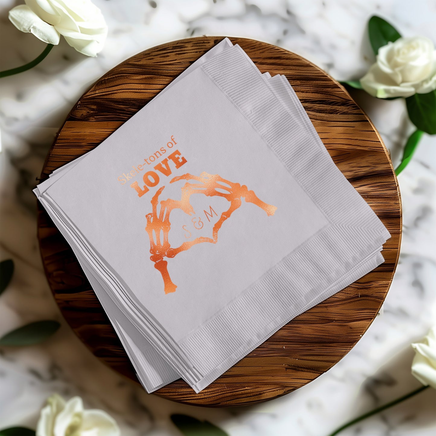 Skeletons of Love Personalized Napkins product