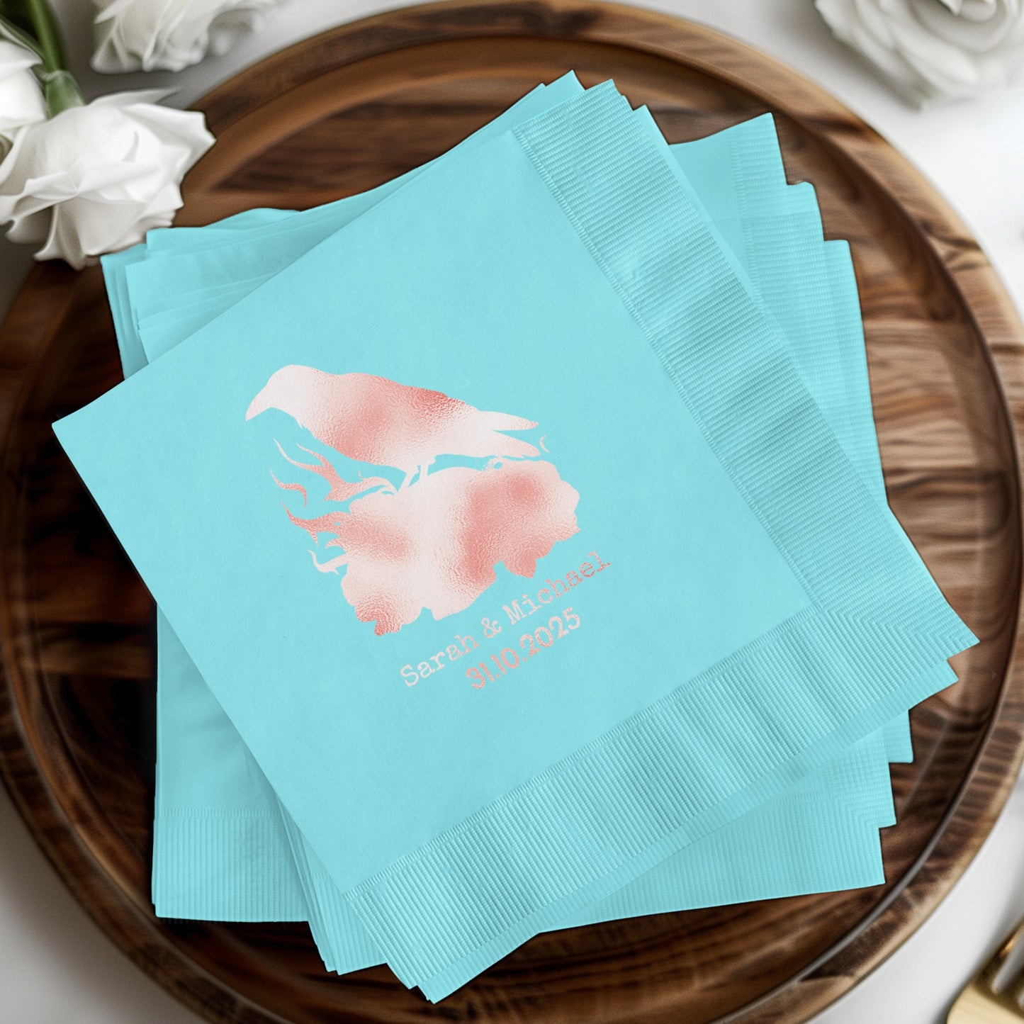 Personalized Wedding Date and Names Napkin product type