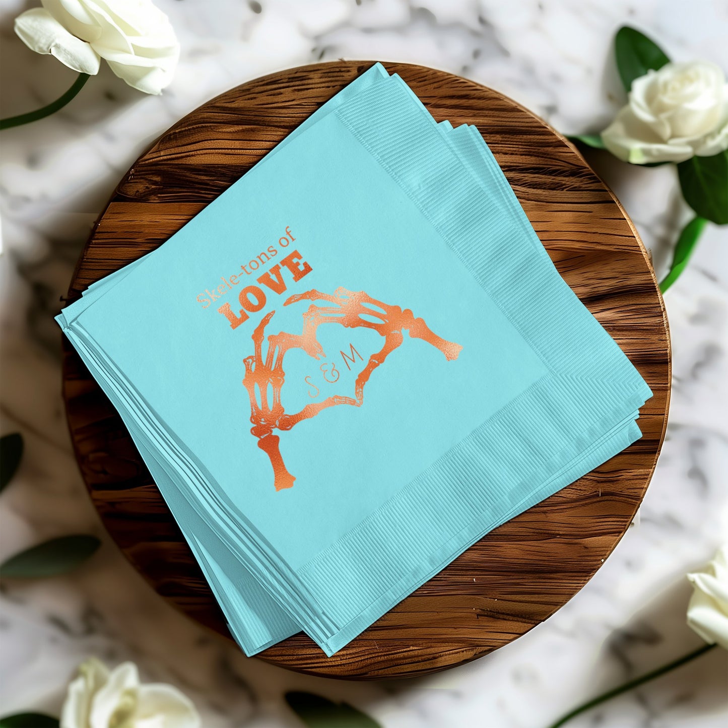 Skeletons of Love Custom Printed Napkin product