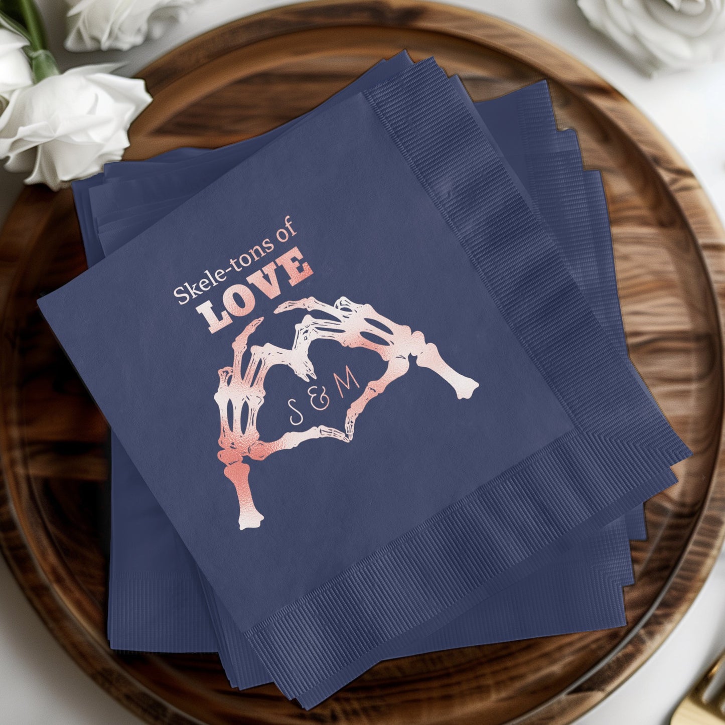 Skeletons of Love Custom Wedding Napkins product