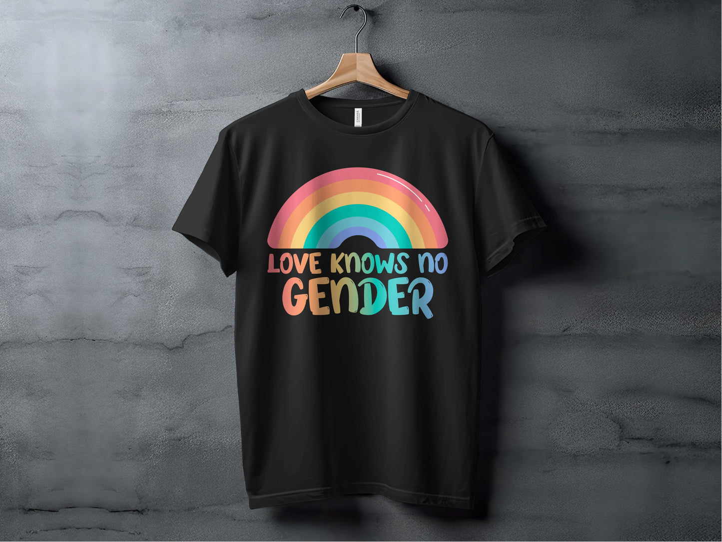 Love Knows No Gender Rainbow Graphic T-Shirt product type