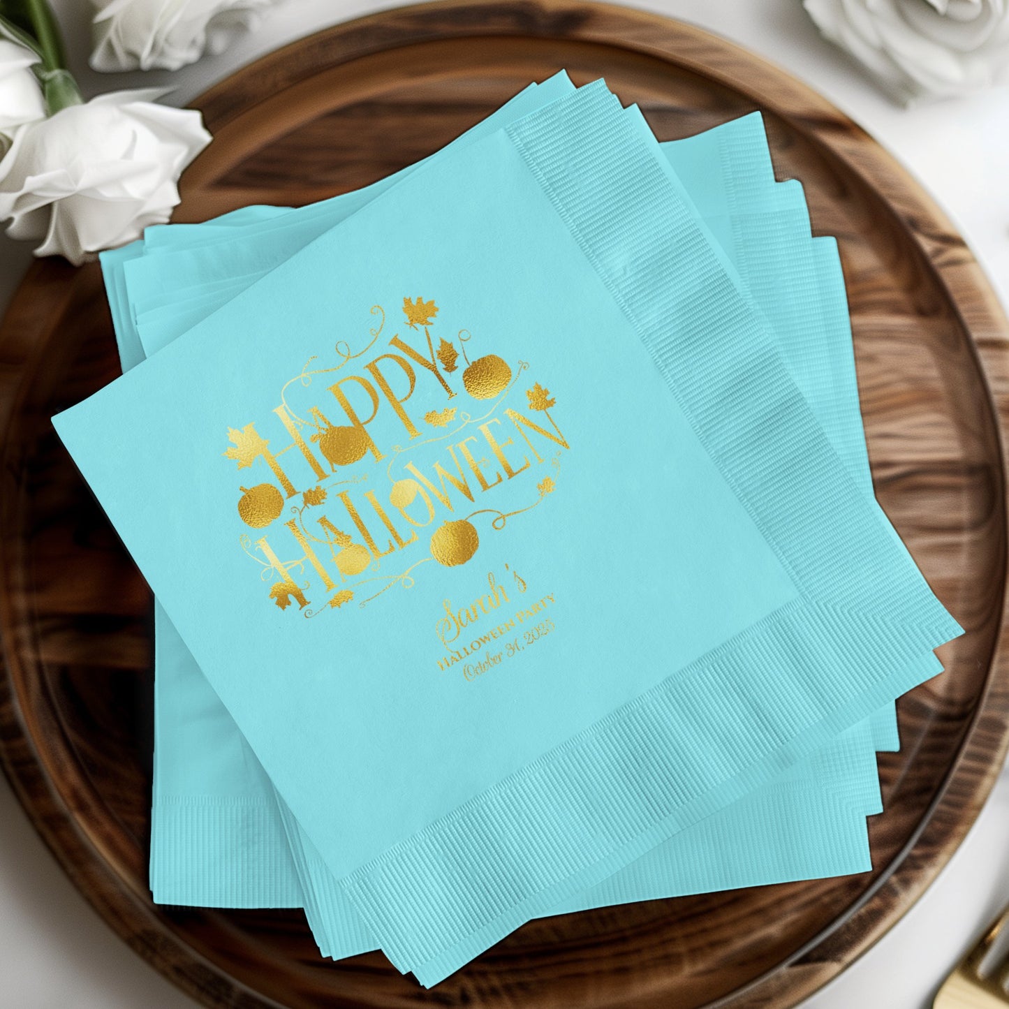 Personalized Happy Halloween Napkins Party Product