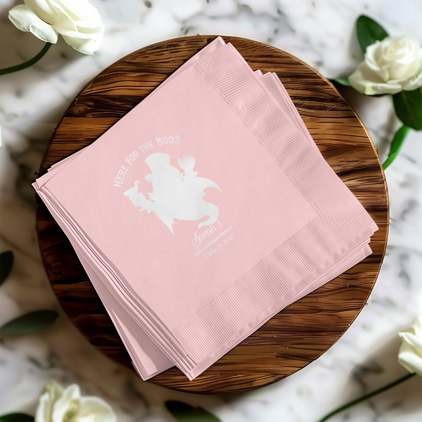 Custom Pink Here For The Boos Party Napkins product type