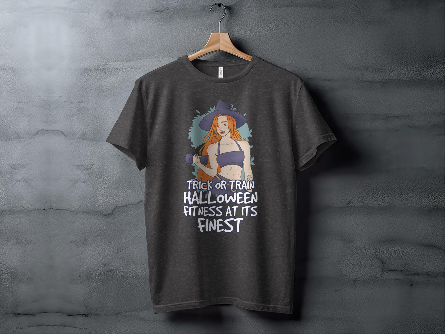 Stylish Halloween Fitness Trick or Train T-shirt product