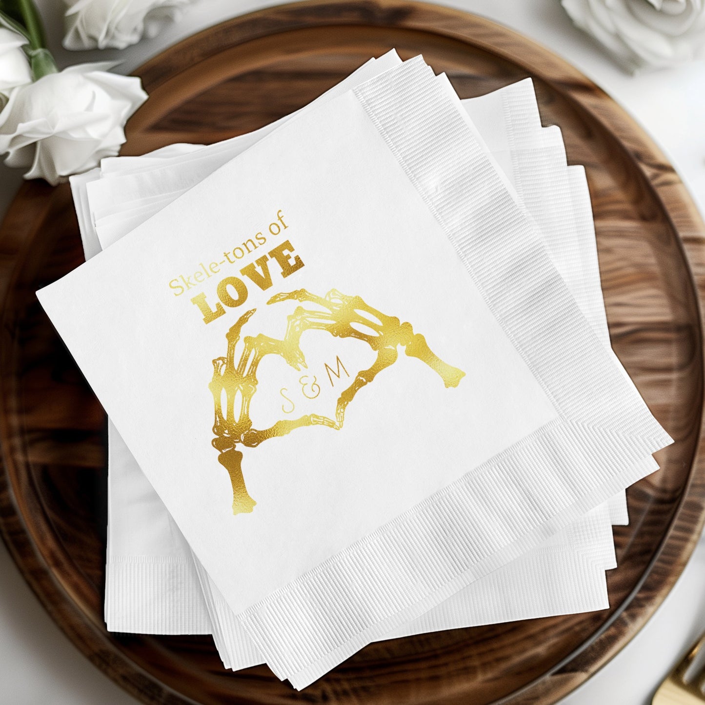 Skeletons of Love Personalized Napkin product type