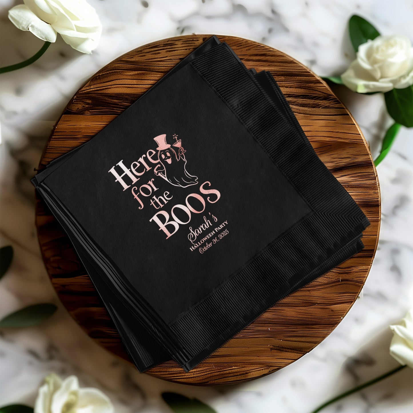 Here for the Boos Custom Halloween Party Napkin product