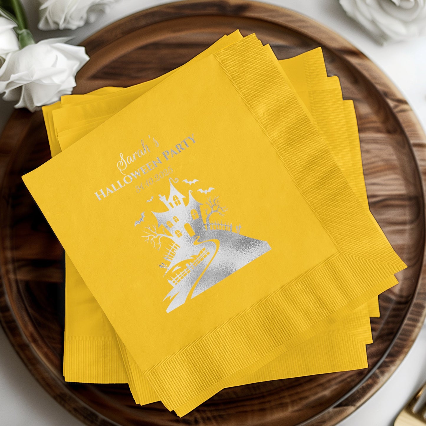Spooky Halloween Party Yellow Themed Napkin product