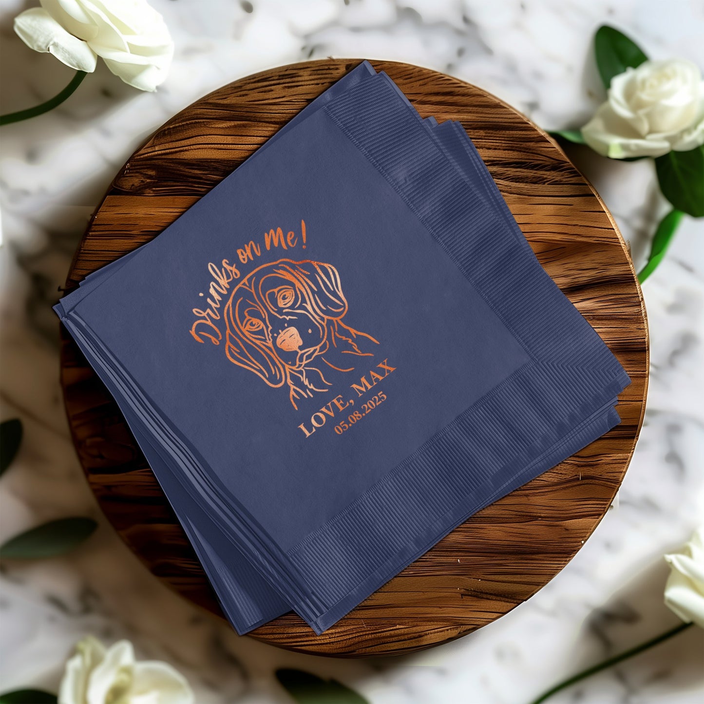 Drinks on Me! Dog Illustration Napkin Product