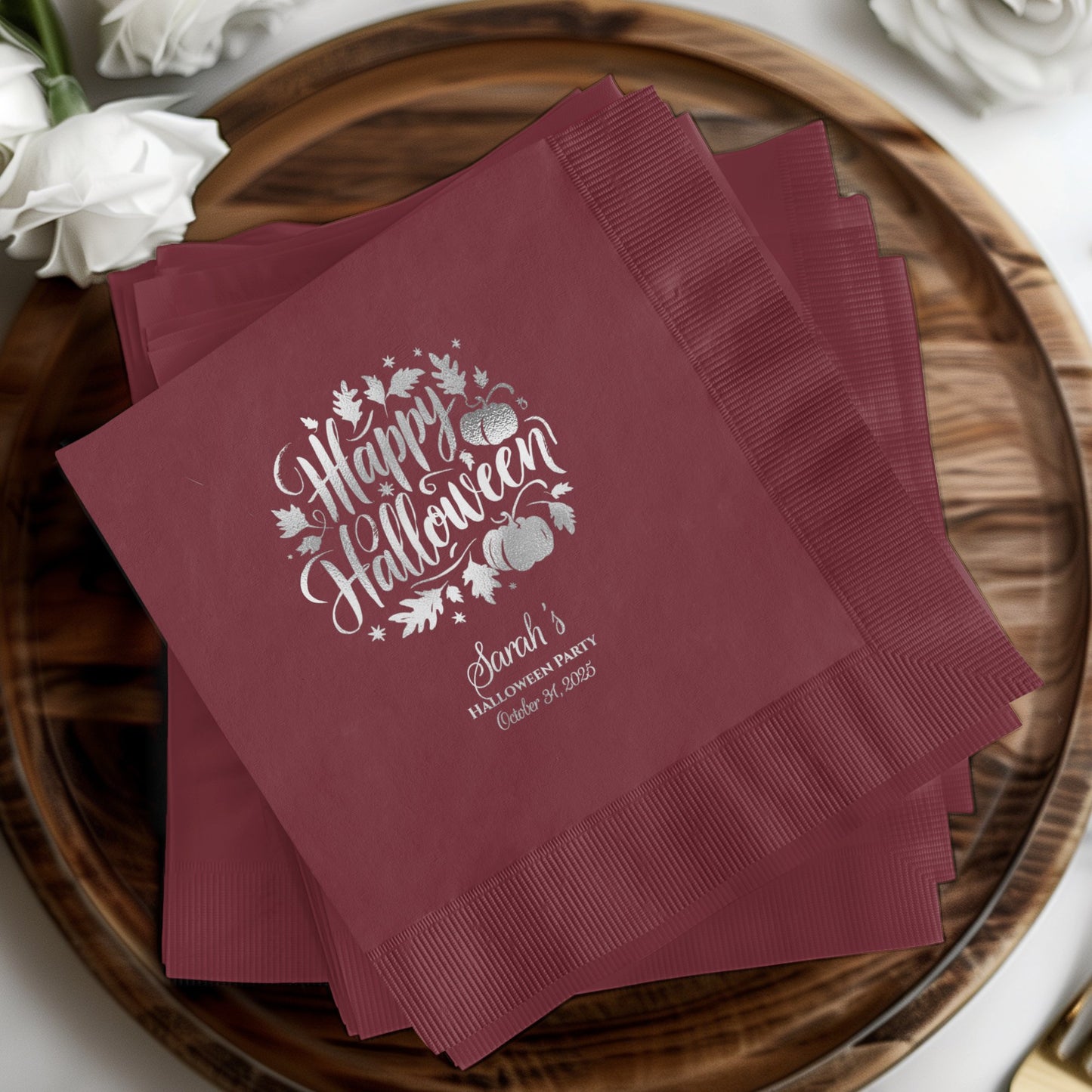Elegant Happy Halloween Personalized Napkin product
