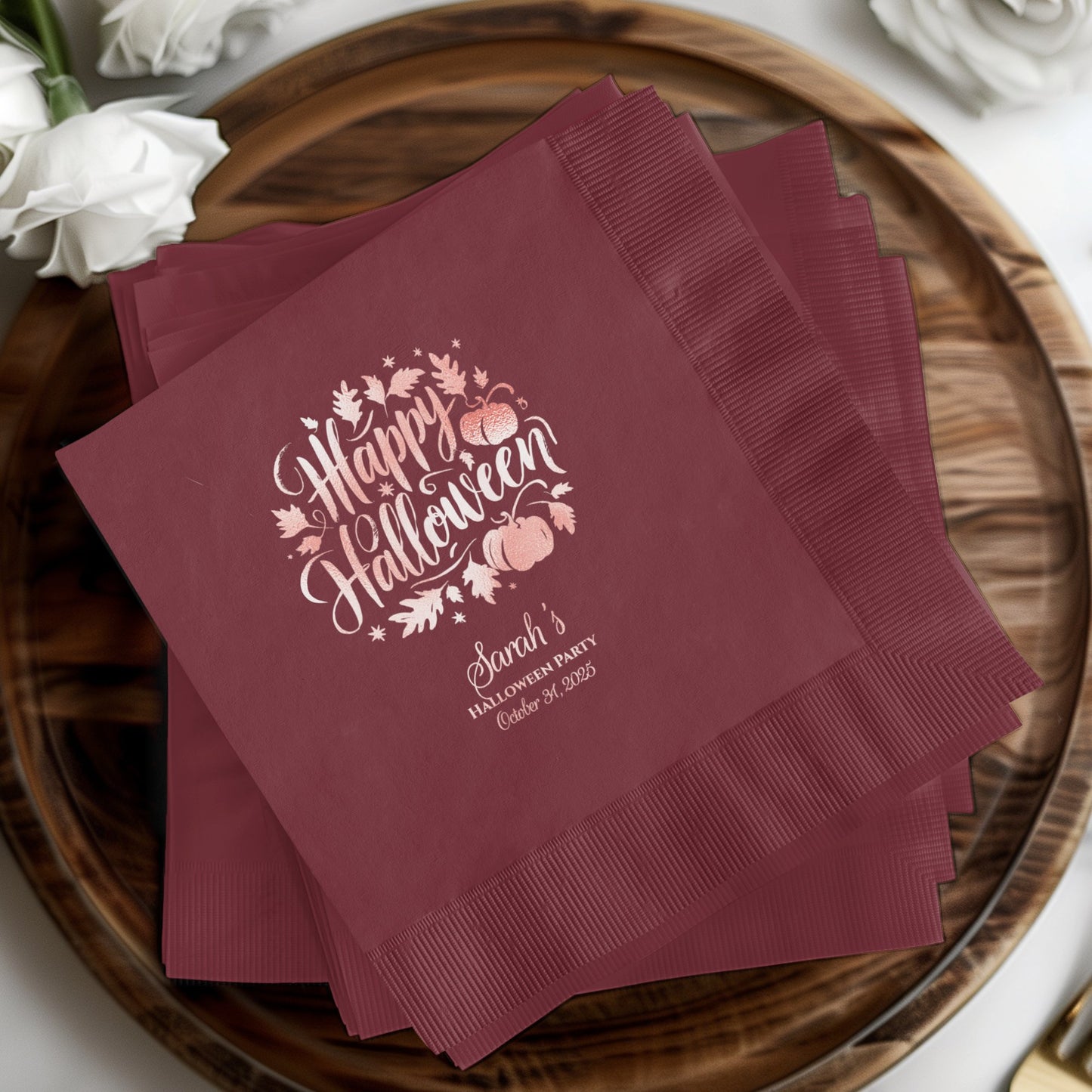 Happy Halloween Custom Printed Red Party Napkins product