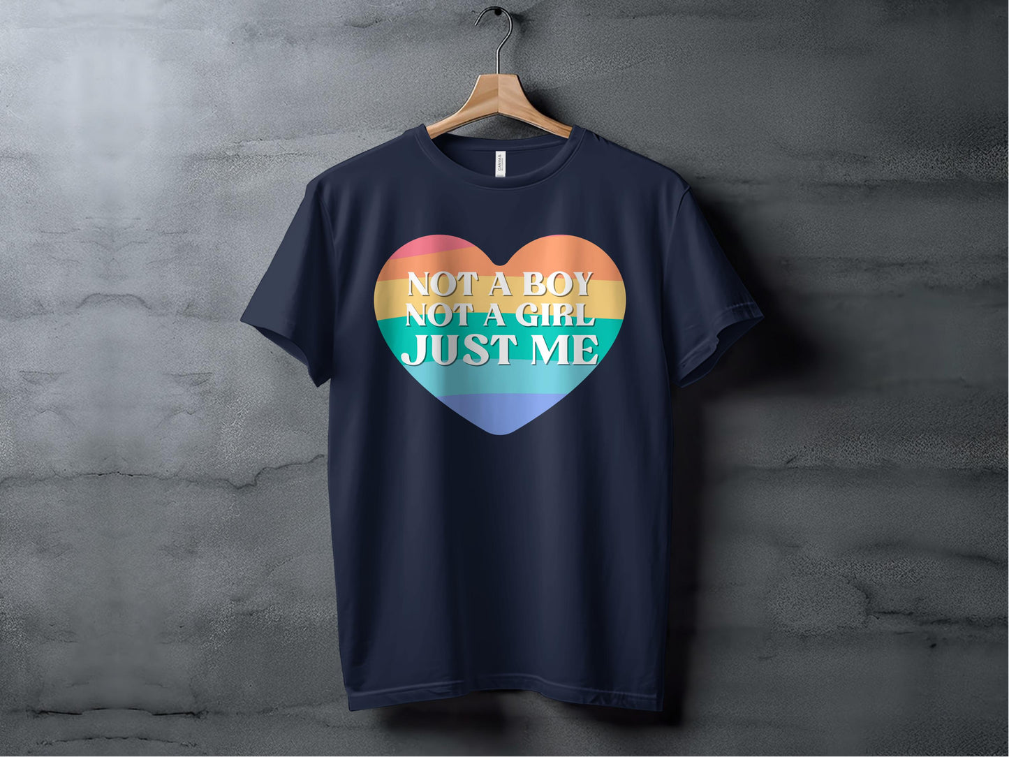 Not A Boy Not A Girl Just Me Heart T-shirt product