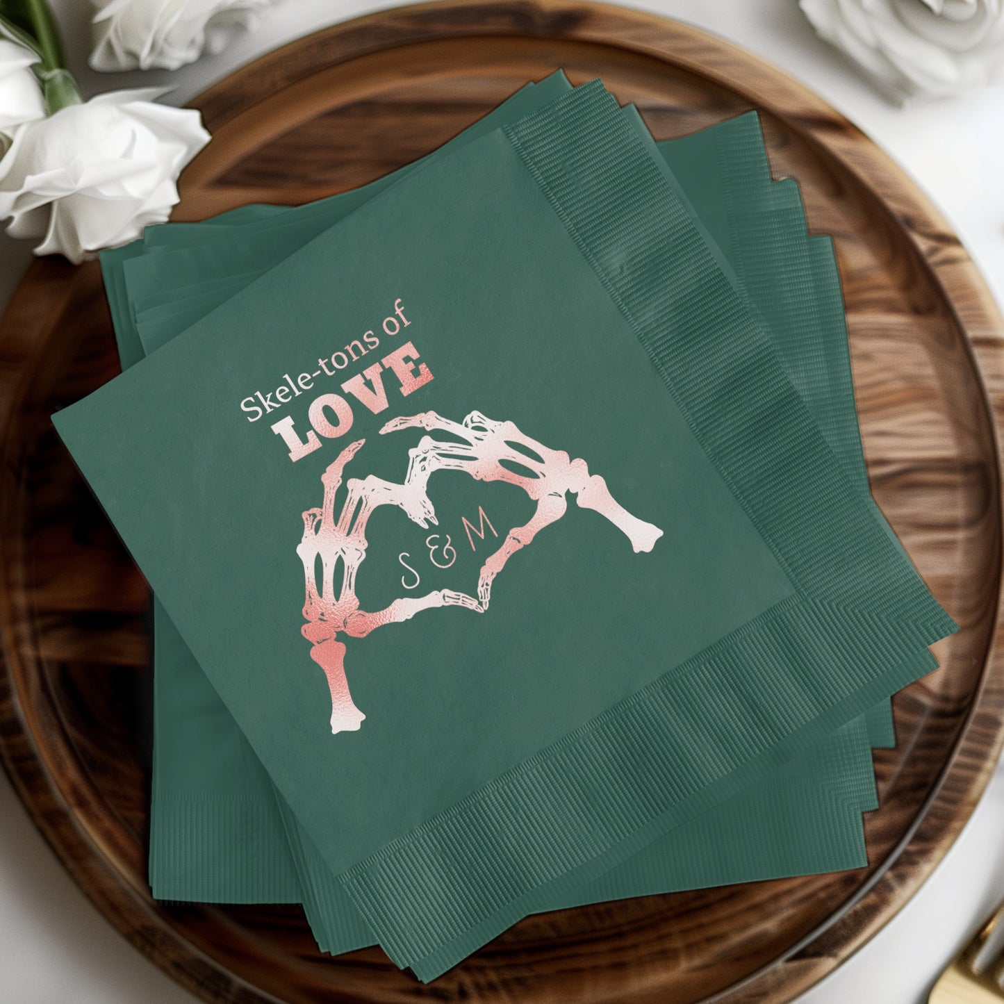 Skeleton Hands Love Napkin | Custom Printed product type