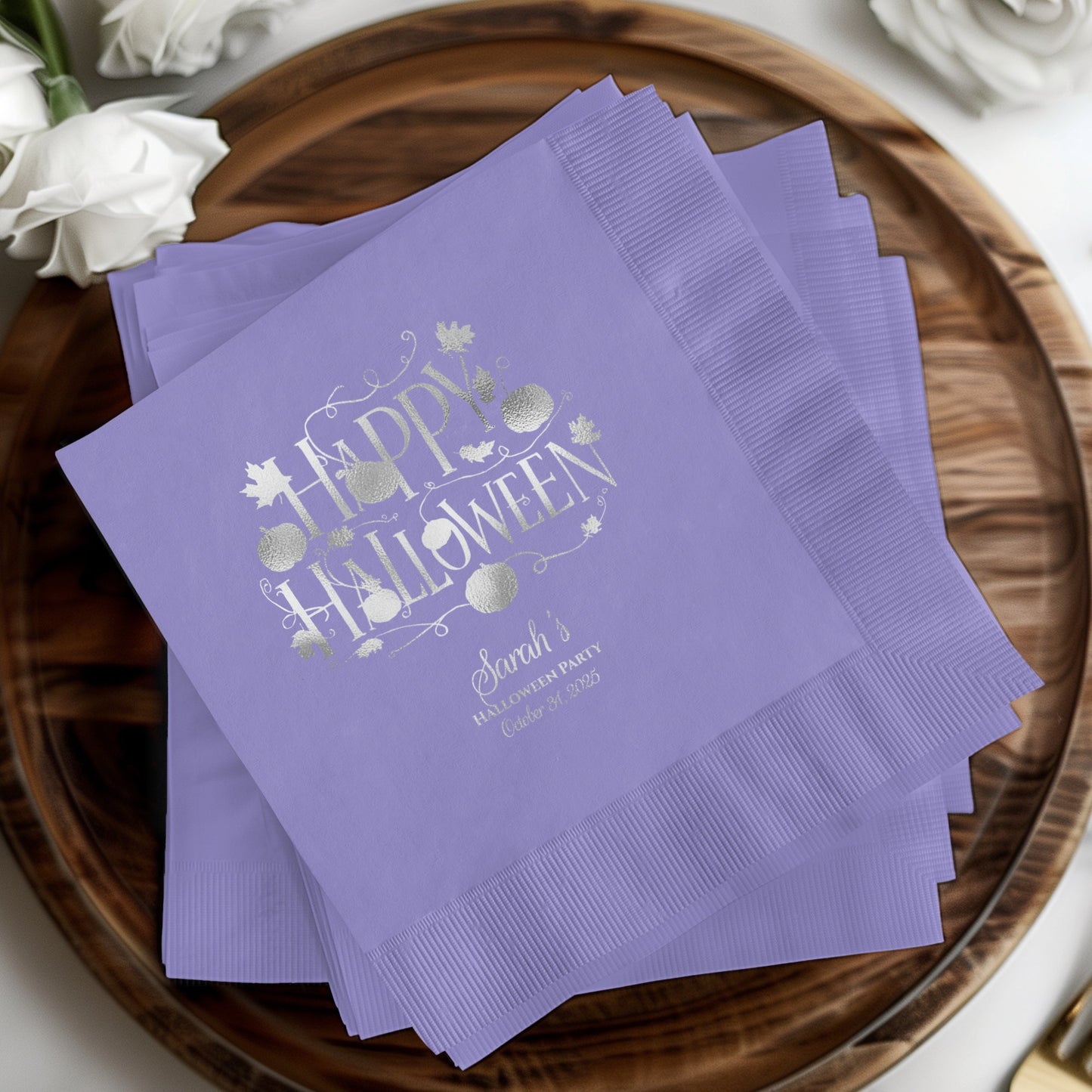 Happy Halloween Purple Personalized Napkin product