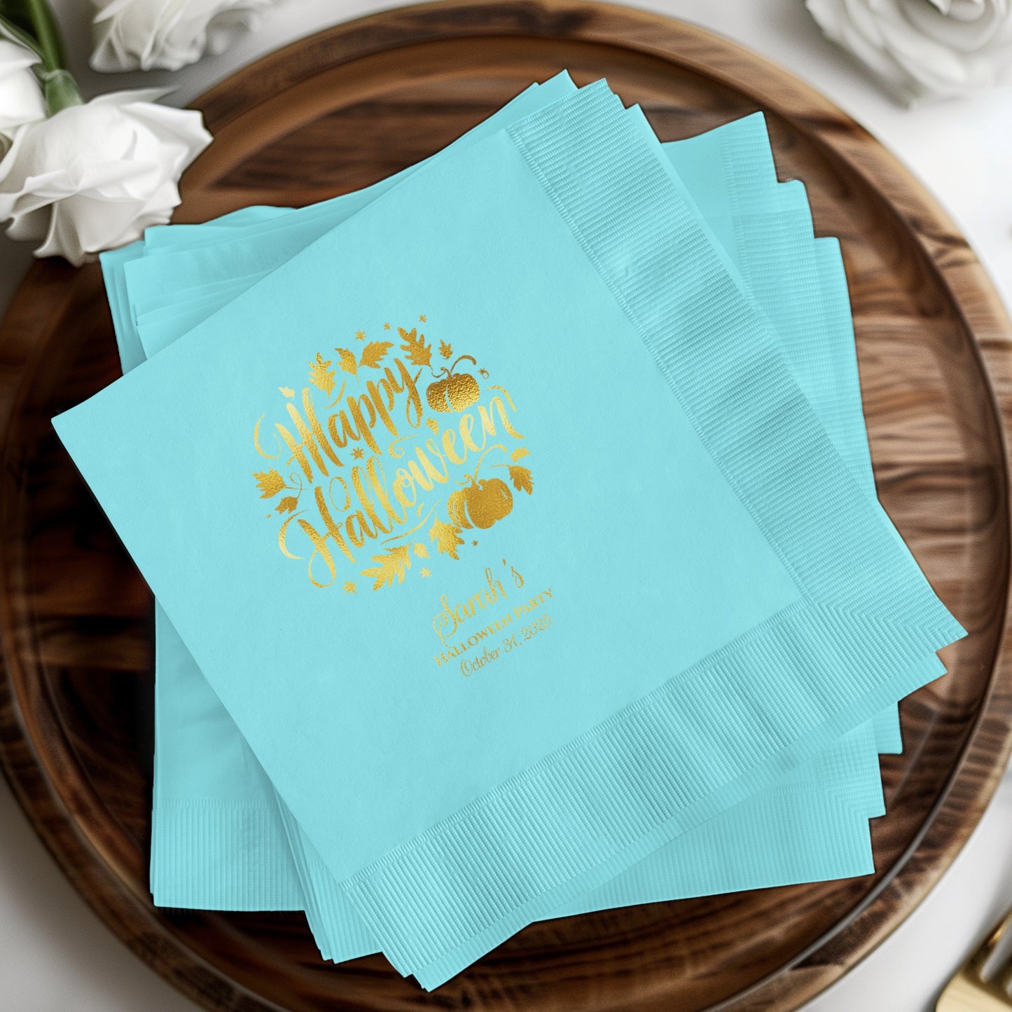 Personalized Happy Halloween Napkins Party Product