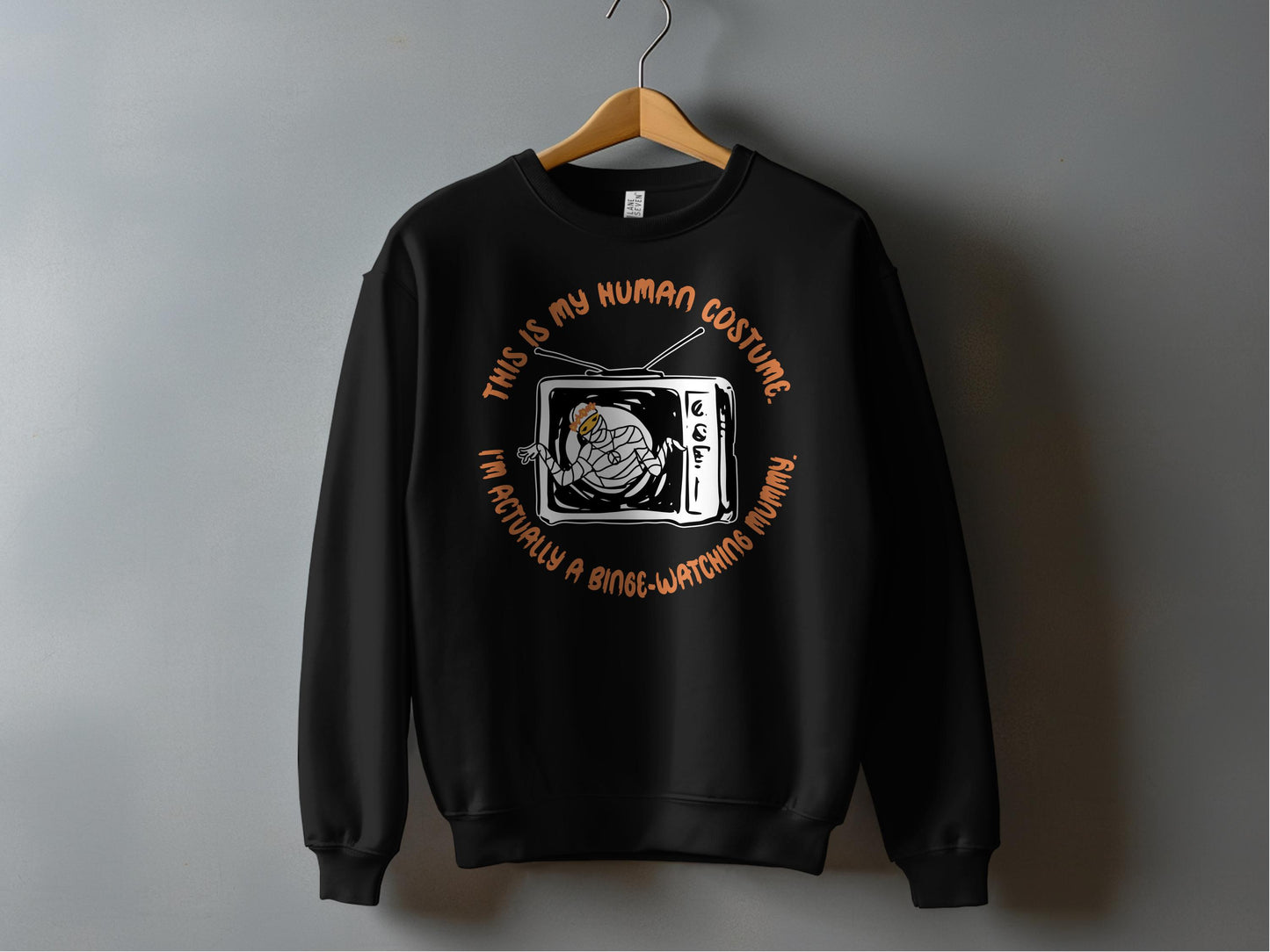 Binge-Watching Mummy Halloween Sweatshirt product
