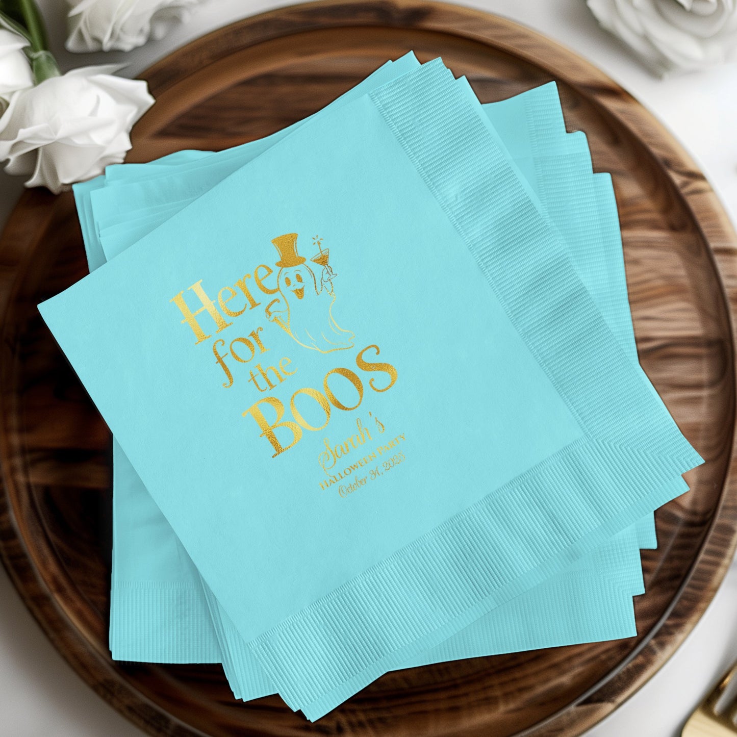 Here for the Boos Personalized Halloween Napkins product type