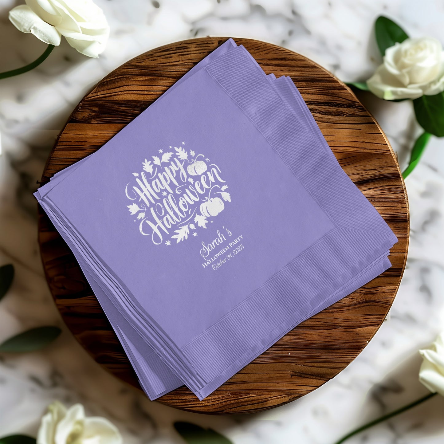 Happy Halloween Custom Purple Halloween Napkin product