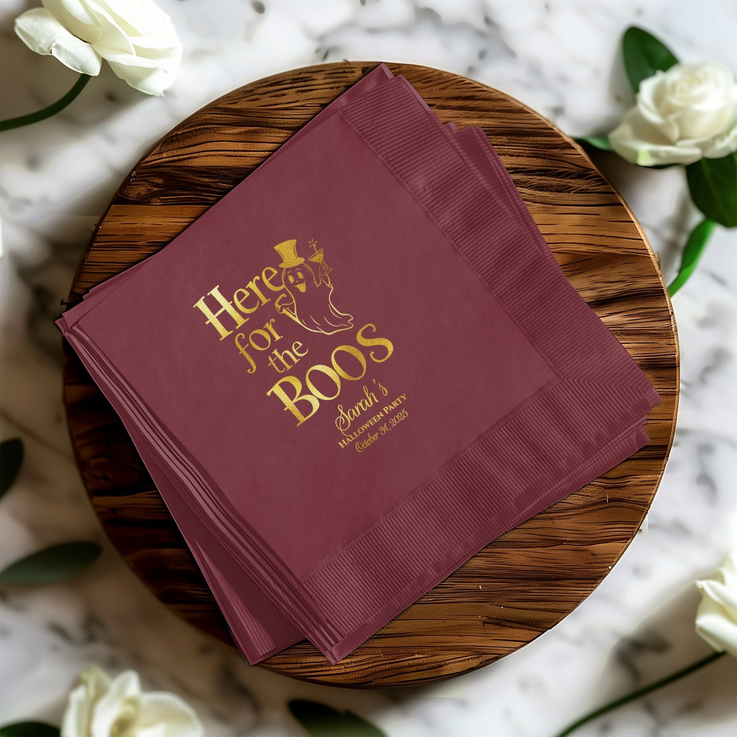 Here for The Boos Personalized Cocktail Napkins product type