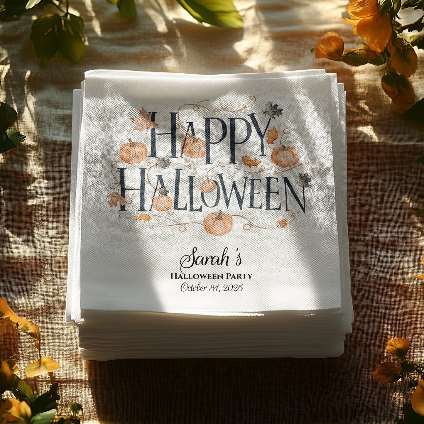 Custom Halloween Party Napkins Festive Product