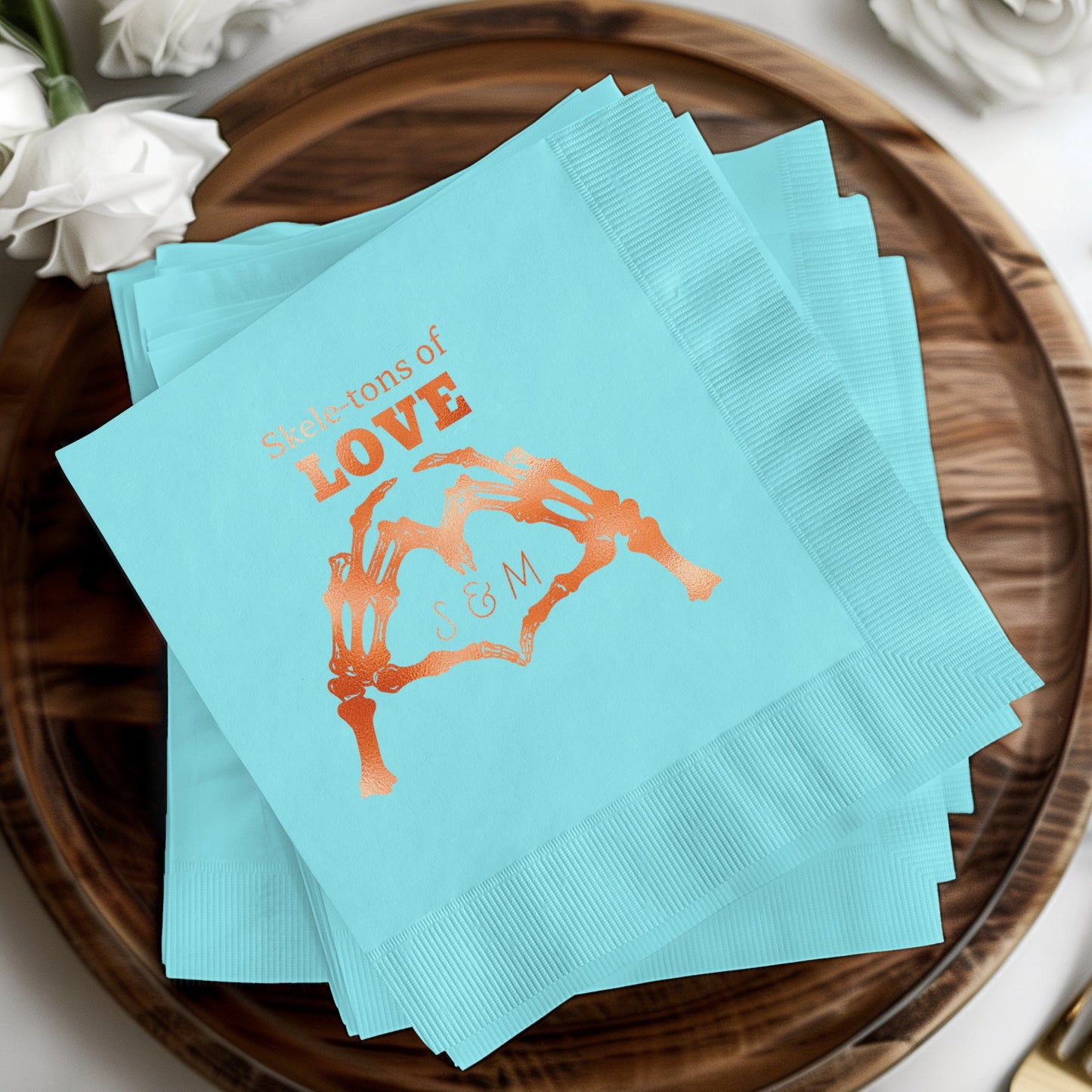 Skeletons of Love Personalized Napkins product type