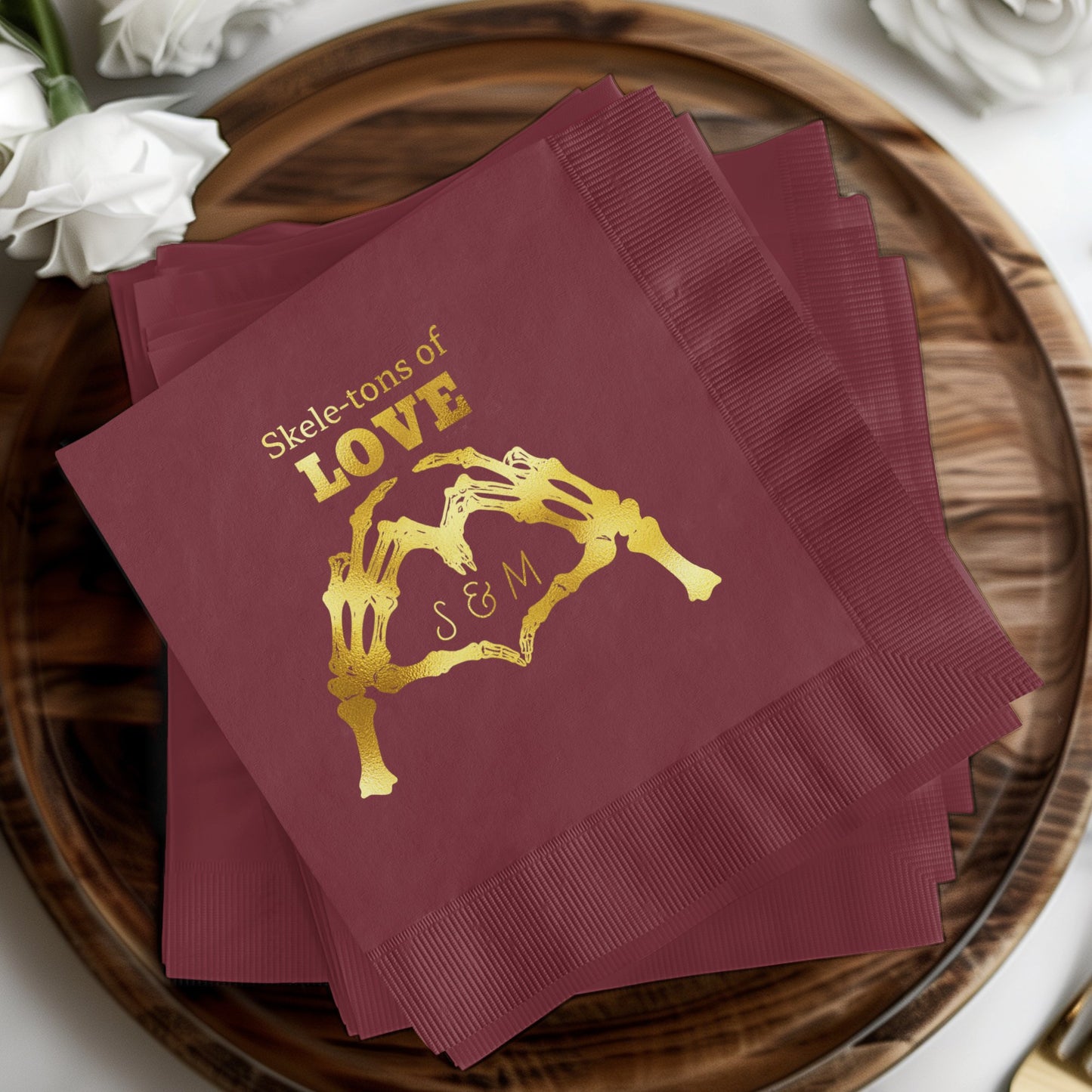Skeletons of Love Personalized Napkins product type