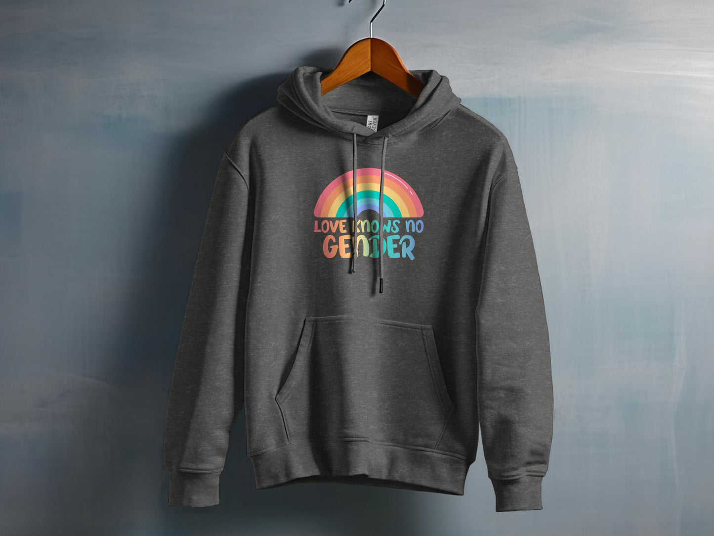 Love Knows No Gender Quote Rainbow Hoodie product