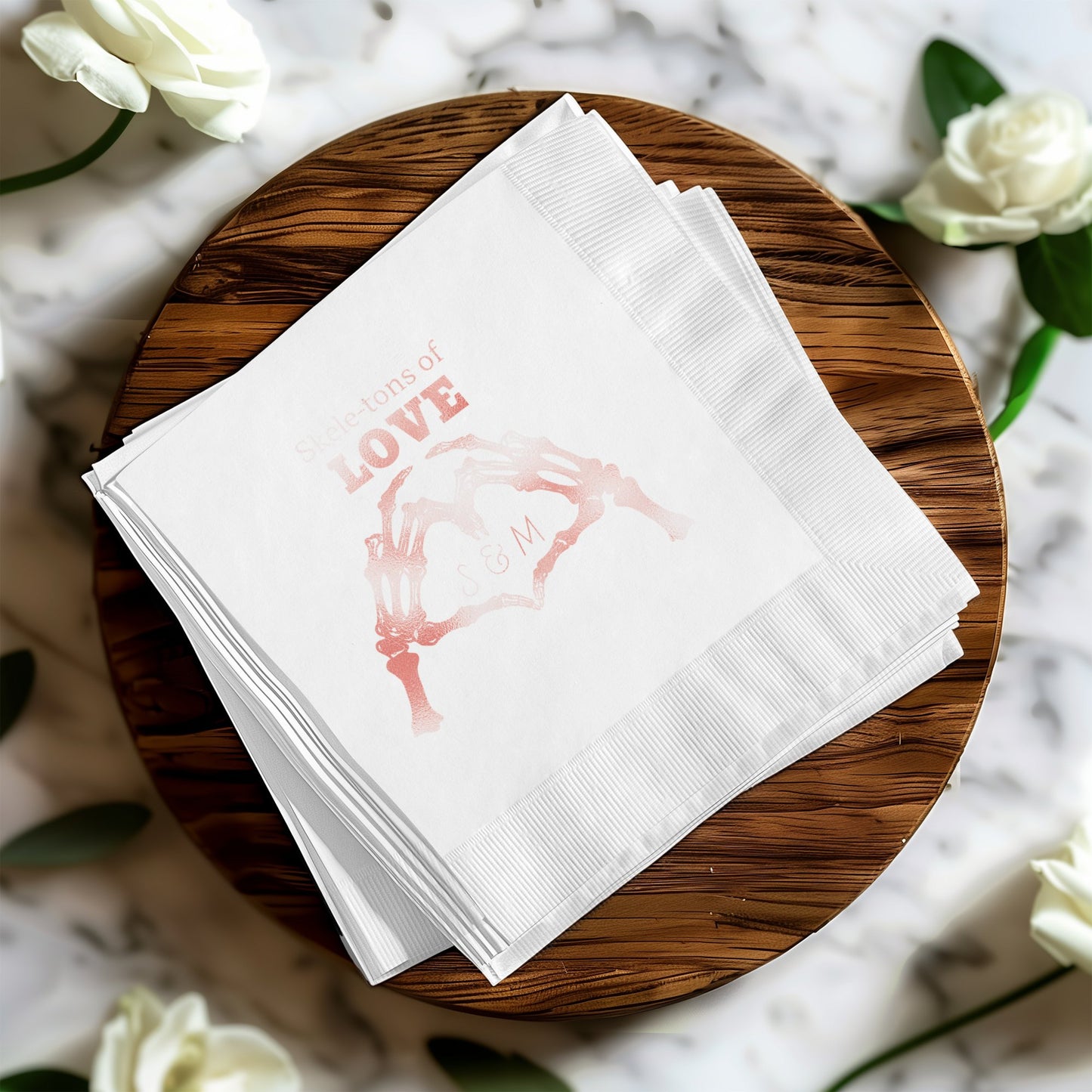 Skeletons of Love Personalized Napkin product