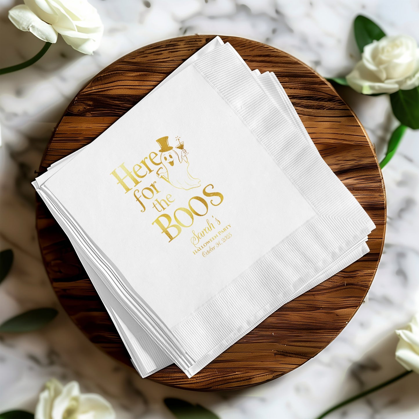 Halloween Here for the Boos Custom Paper Napkins product type