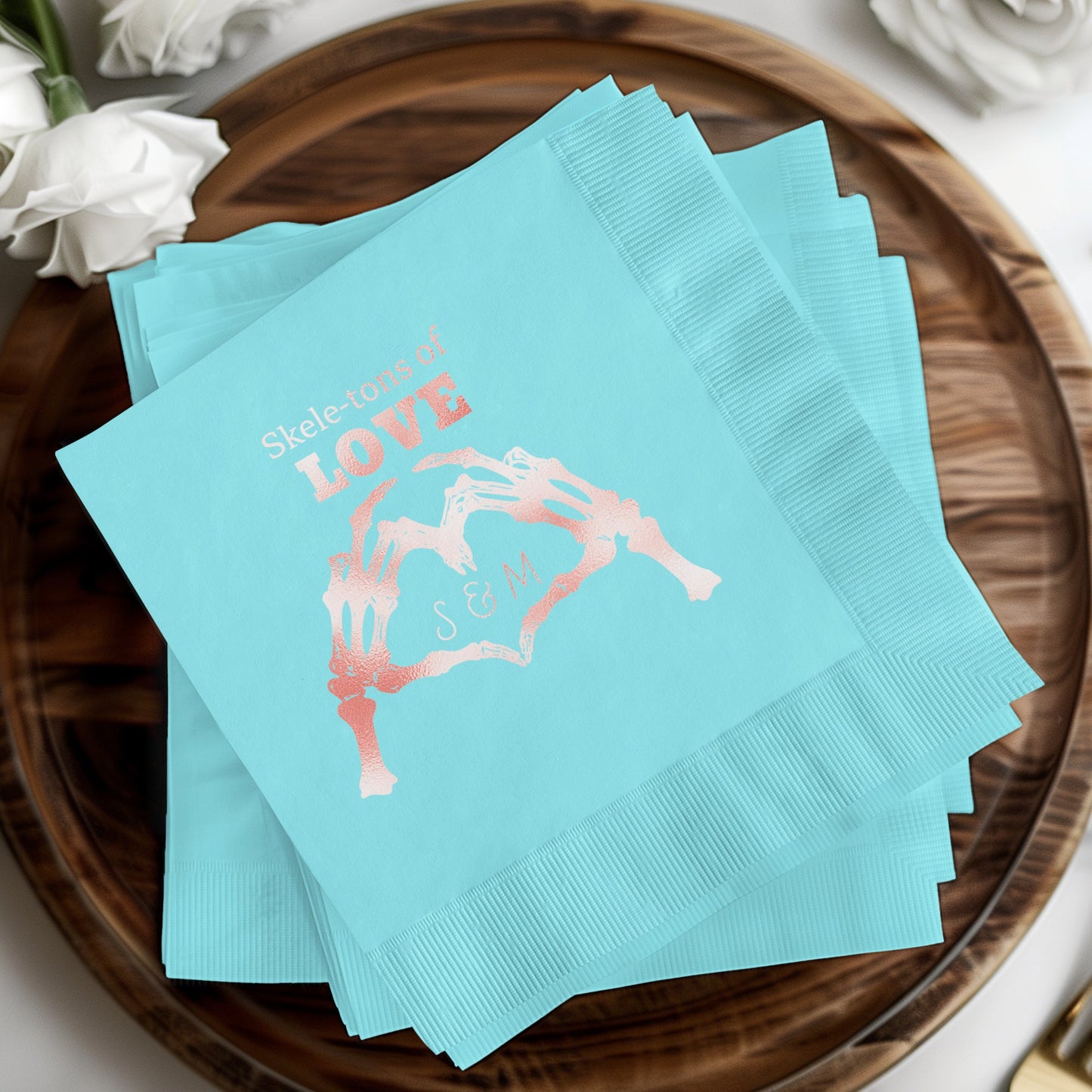 Skeletons of Love S and M Printed Napkins product type