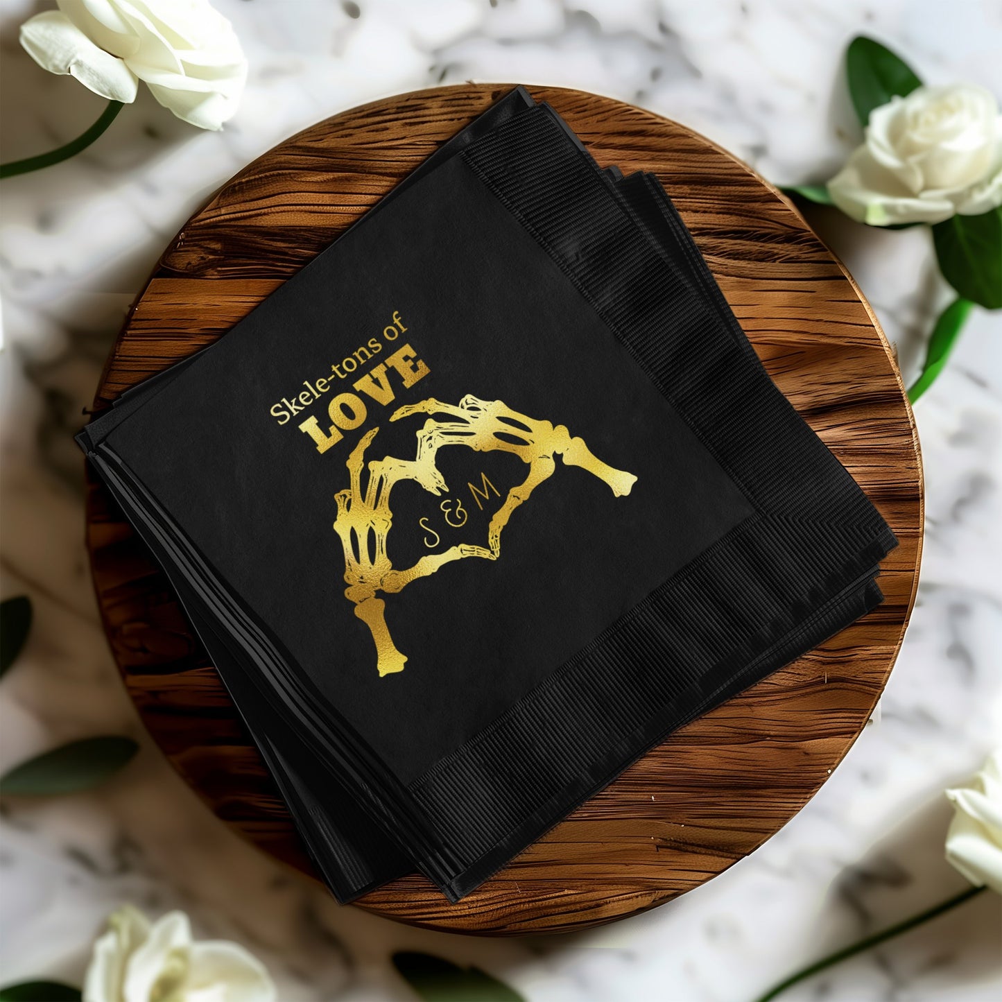 Skeletons of Love Custom Printed Napkin product