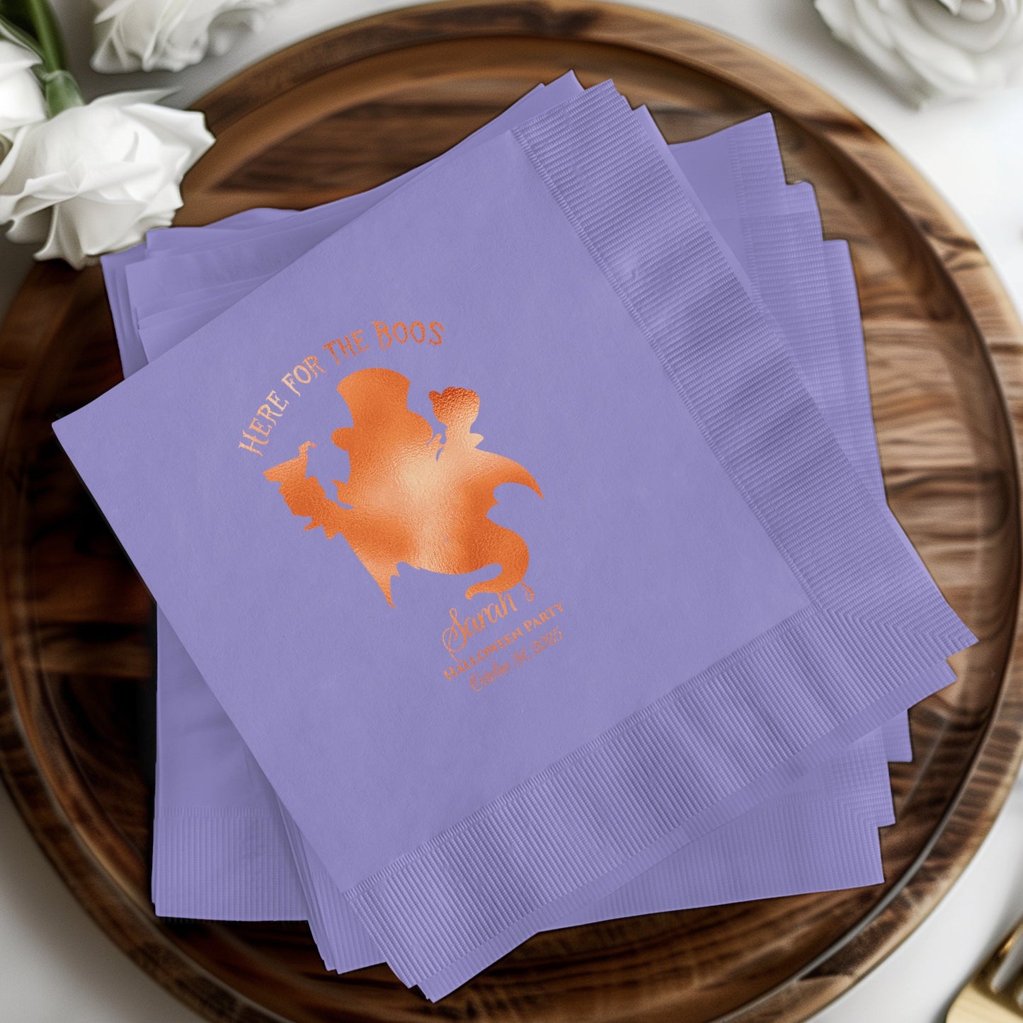 Personalized Halloween Purple Party Napkins product