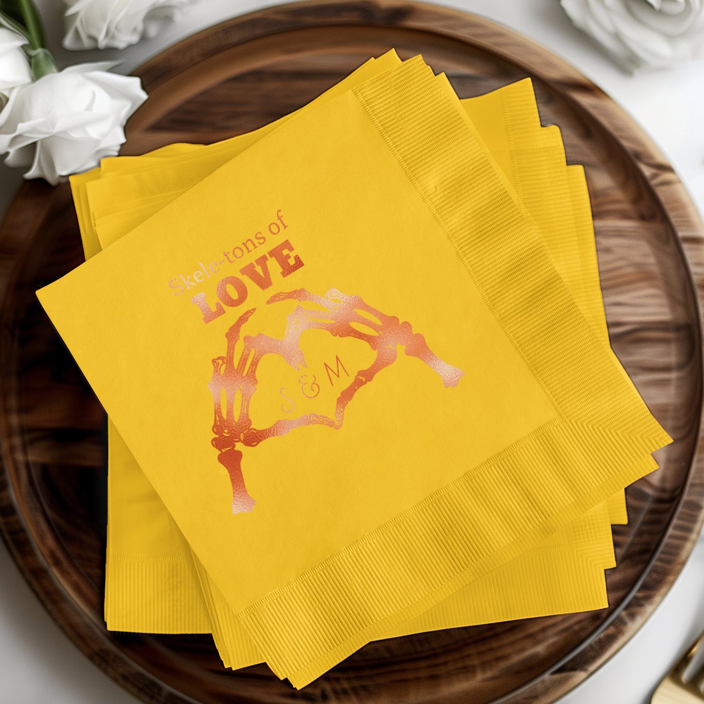 Skeletons of Love Personalized Couple Napkin product