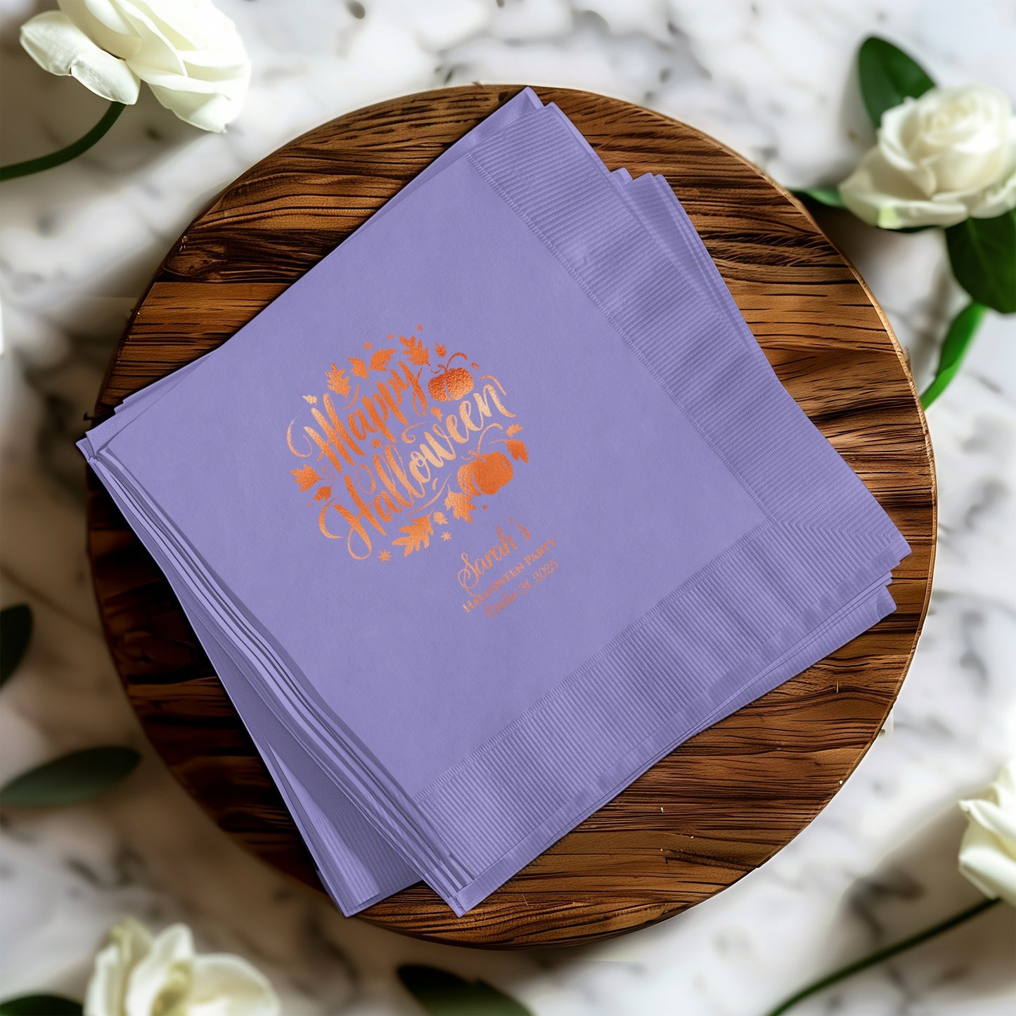 Happy Halloween Purple Festive Party Napkins product type