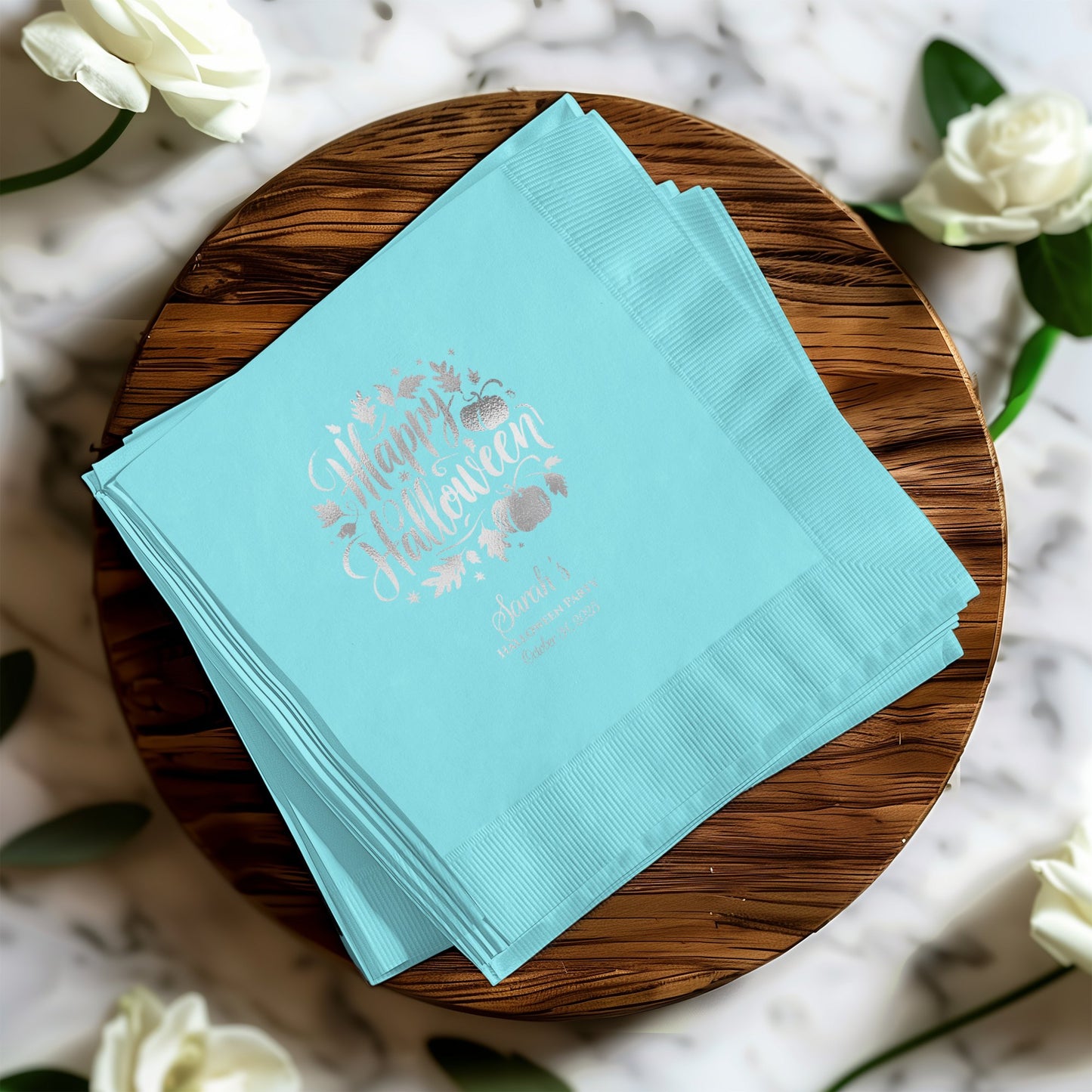 Happy Halloween Design Aqua Napkin Product