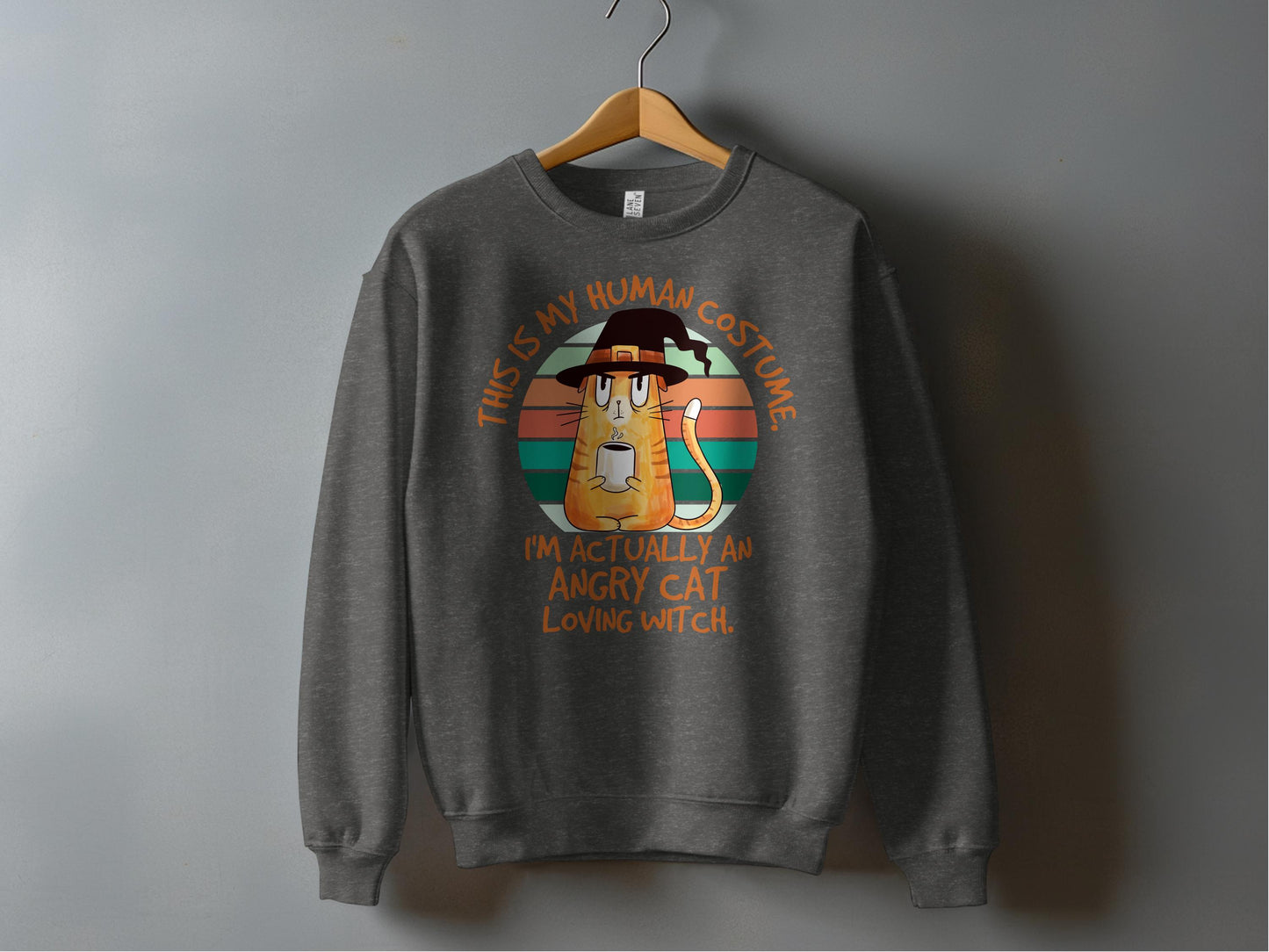 This Is My Human Costume Angry Cat Statement Sweatshirt product