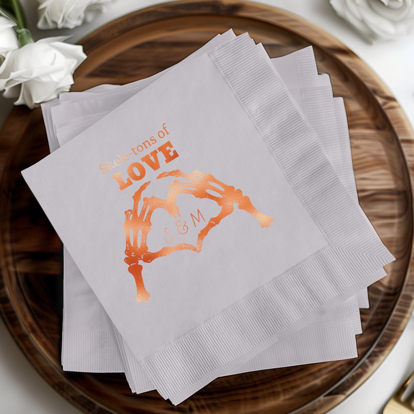 Skeletons of Love Personalized Napkins product