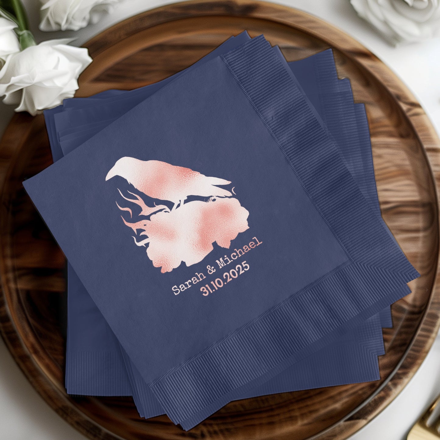 Personalized Wedding Date Crow Napkins product type